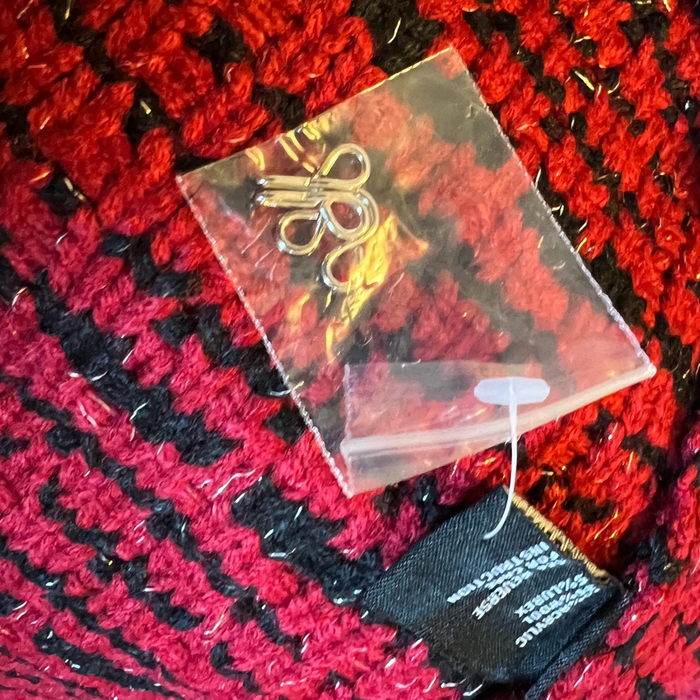 Clichê for Boston Proper tweed chain trim red cardigan ♥️🌹⭐️ - Picture 13 of 13